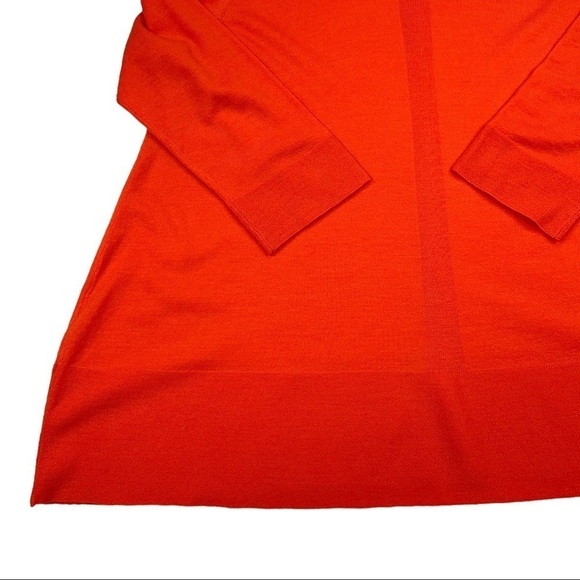 Nordstrom Collection Extra Fine Merino Wool Bright Orange Lightweight Sweater L - Picture 7 of 9